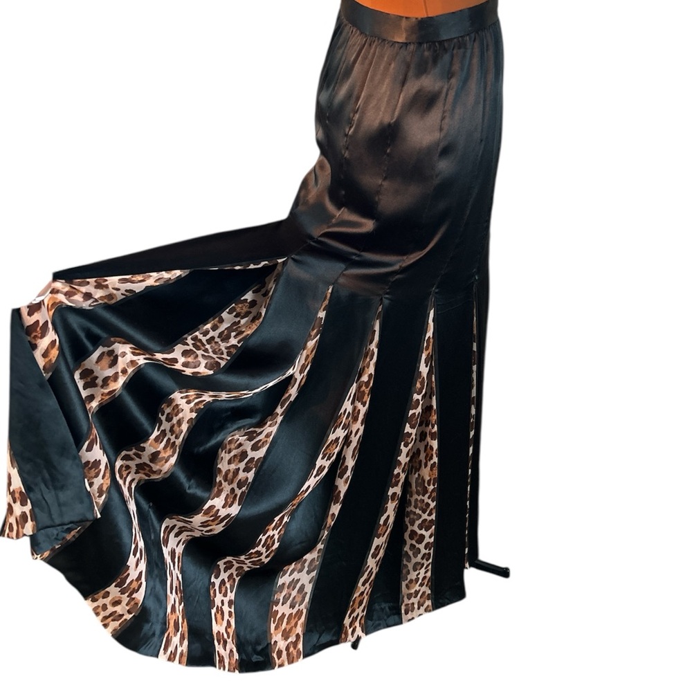 Vintage Christian Dior, leopard pleated silk maxi skirt - Picture 4 of 13